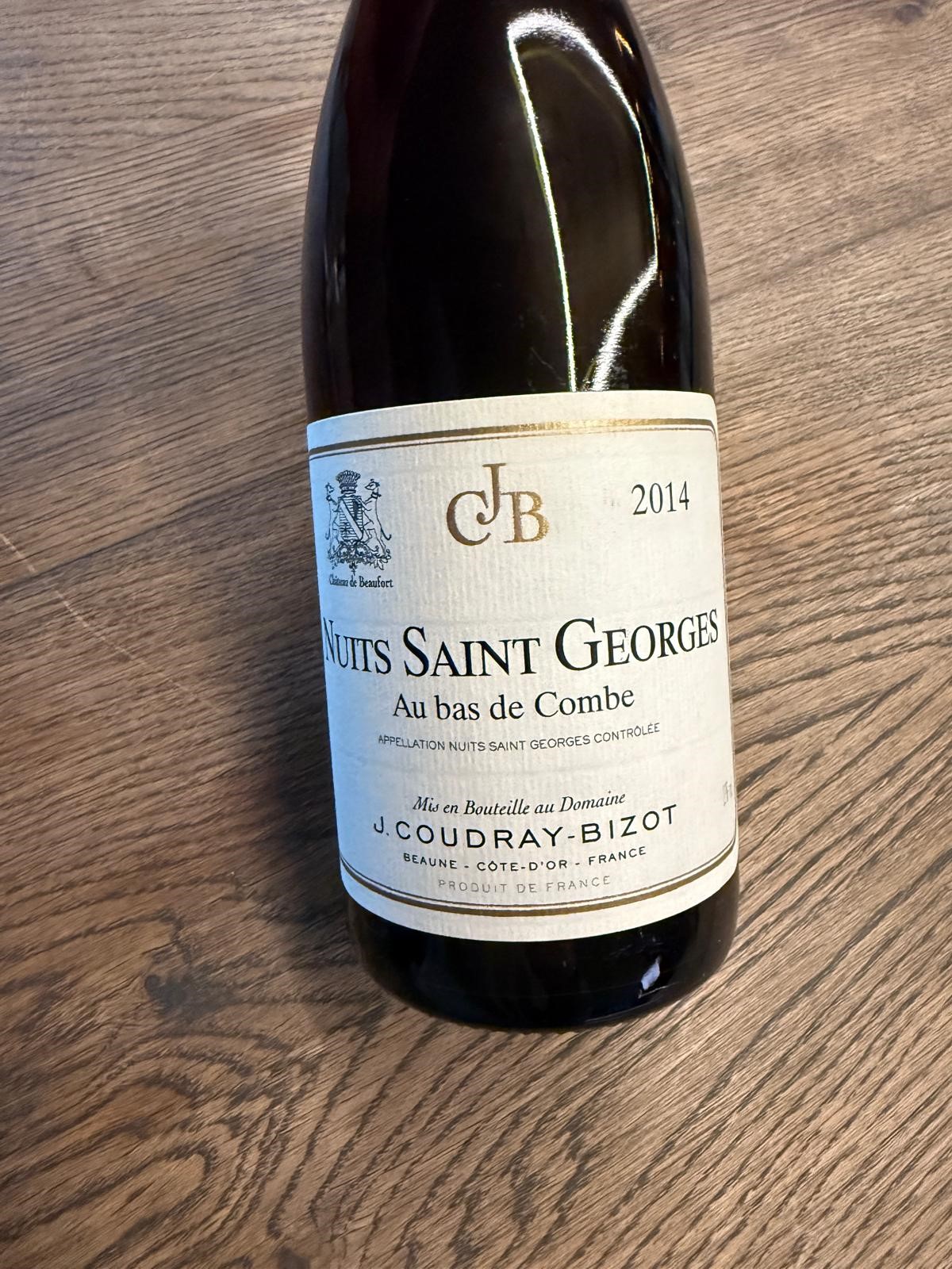 DOMAINE COUDRAY BIZOT NUITS SAINT GEORGES AU BAS DE COMBE 2014 0.75L.